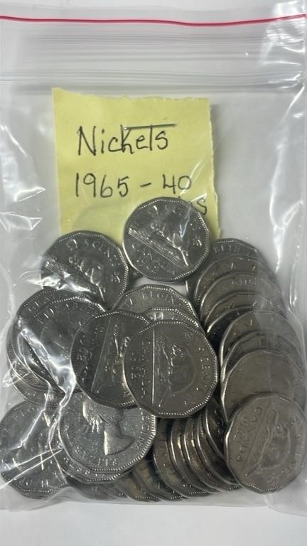 40 1965 Canadian Nickels
