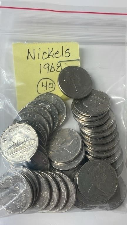 40 1968 Canadian Nickels