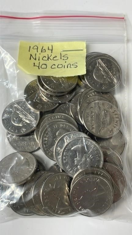 40 1964 Canadian Nickels