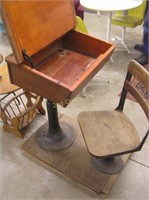 Antique Classroom Desk & Chair
