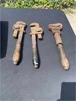Three old wrenches