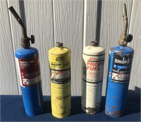 Propane and Mapp Gas Bottles and 2 Torch Heads