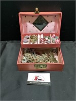Vintage pink jewelry box