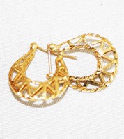 14K Gold (Tested) Horseshoe Earrings (Not Marked)