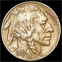 1937-D 3-leg Buffalo Nickel CHOICE AU