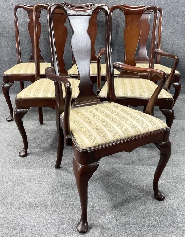 6 Mahogany QA Dining Chairs