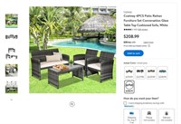 E9281  Costway 4PCS Patio Rattan Furniture Set