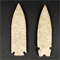 Lot of 2 Native American Stone Biface Spear Points
