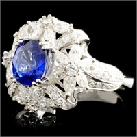 18K Gold Sapphire 2.01ct & Diamond Ring 1.77ctw