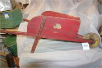 CHILD'S WOODEN WHEEL BARREL