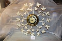 MID-CENTURY UNITED ELECTRIC WALL CLOCK 23" WIDE