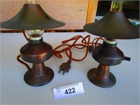 Set of Two Metal Lamps