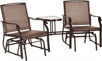 $165  Outsunny Glider Chairs, Brown