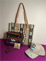 Southwest / Boho Style Bags, Hat + Coin Purse