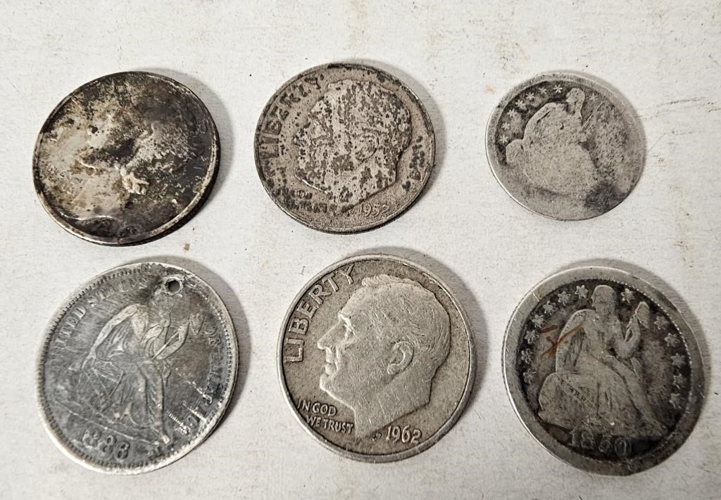6 US Silver Coins