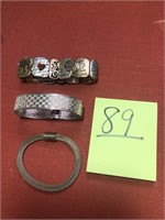 3 metal bracelets