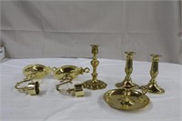 Two wall mounted brass candlesticks, 6.25"H X