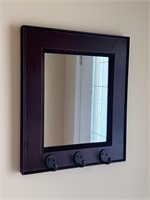 Small wall mirror w hooks