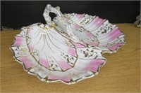 Large divided Germany Pink/Gold Dish