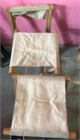 A lot of three canvas folding stools