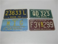 Four Vtg License Plates