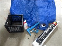 Mix lot: caulking guns, 6x6 tarp ,sheet