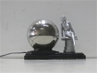 MCM Art Deco Globe Statue Lamp Works