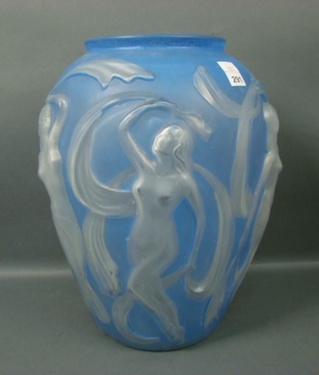 Phoenix Blue Crystal #2536 Dancinging Girls Vase