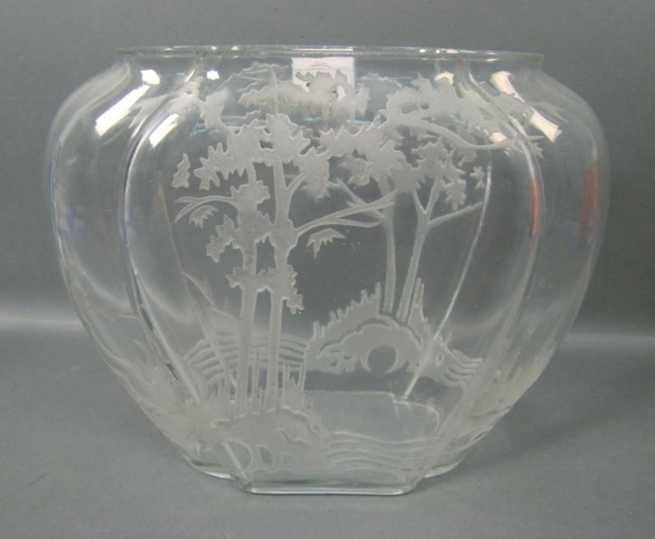 Consol. Crystal #2200 Shaped Cut Vase