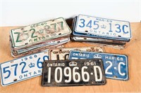 LOT OF 1960'S ONTARIO LICENSE PLATES