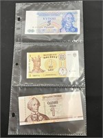 3 Foreign Currency Notes