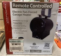 Remote controlled electric fan forced garage