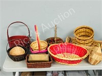 assorted wicker baskets