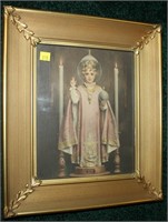 Religious print in gold gilt frame