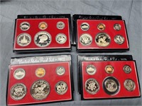 4 US Mint Proof coin sets.  1976, 1977, 1977 and