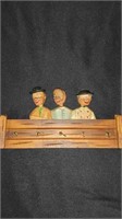 Vtg Wooden Nodder Wall key Holder