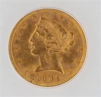 1894 Half Eagle NGC MS63 $5 Liberty Head