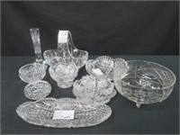 10 PCS CRYSTAL (FRUIT BOWLS, CANDY DISHES, ETC)