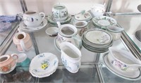 Misc. small plates, gravy bowl, tea pots