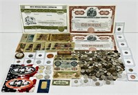 LOT OF COINS & PAPER CURRENCY