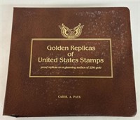 (41) 22KT GOLD REPLICAS OF U.S. STAMPS BOOK