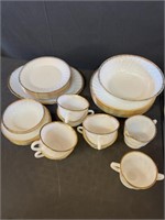Fire King China Set with Gold Edge