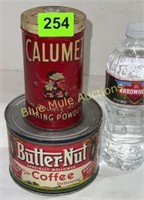 2 tins-Butter Nut coffee & baking powder