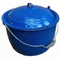 Blue Enamel Coated Stock Pot