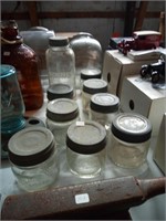 8 Ball & Kerr wide mouth canning jars / lids