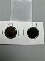 (Times 2) 1864 2 Cent Piece