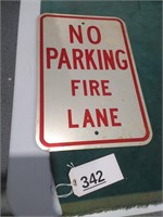No Parking Fire Lane Tin Sign
