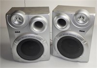 2 Silver Colored Speakers