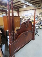 SOLID CHERRY KING SIZE POSTER BED WITH RAILS
