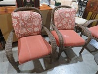 (2X) WICKER PATIO ARM CHAIRS